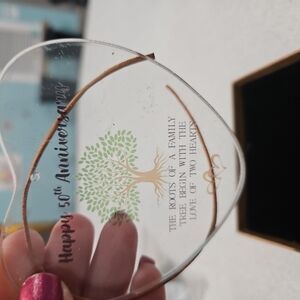 La Boda Happy 60th Anniversary Ornament for Couples, Plastic Heart Ornaments,